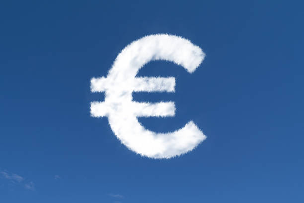 Euro Symbol in the form of a Cloud stock photo