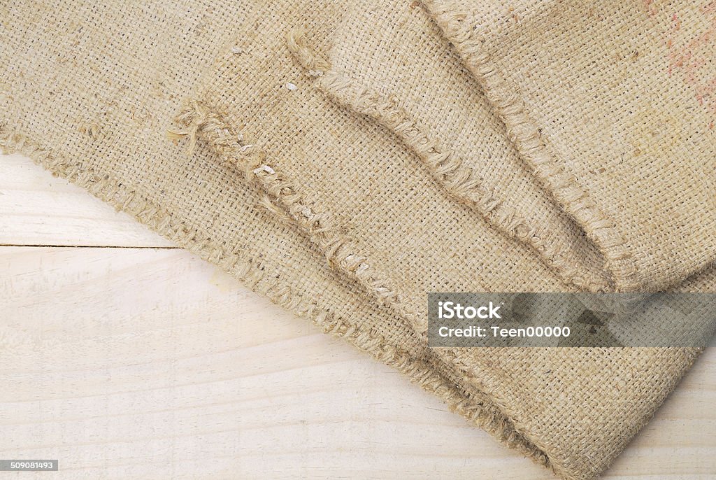 Gunny Sack Texture And Wood Plank Table Background Stock Photo ...