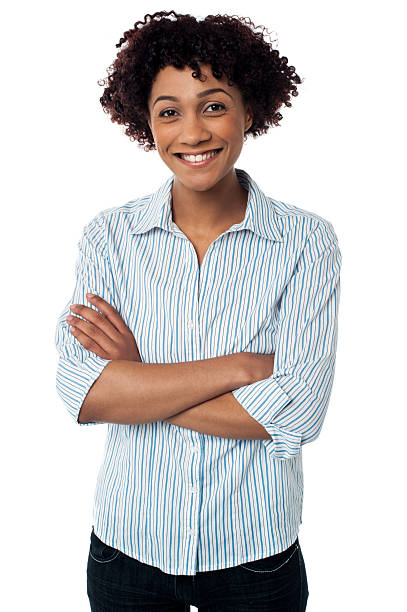 istock Causual smiling woman with folded arms 509082281