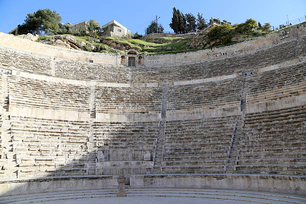 römische theater in amman, jordanien - ancient civilization audio stock-fotos und bilder