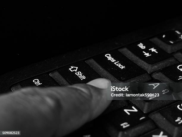 Black Finger Typing On Computer Keyboard Stock Photo - Download Image Now - Adult, African Ethnicity, African-American Ethnicity