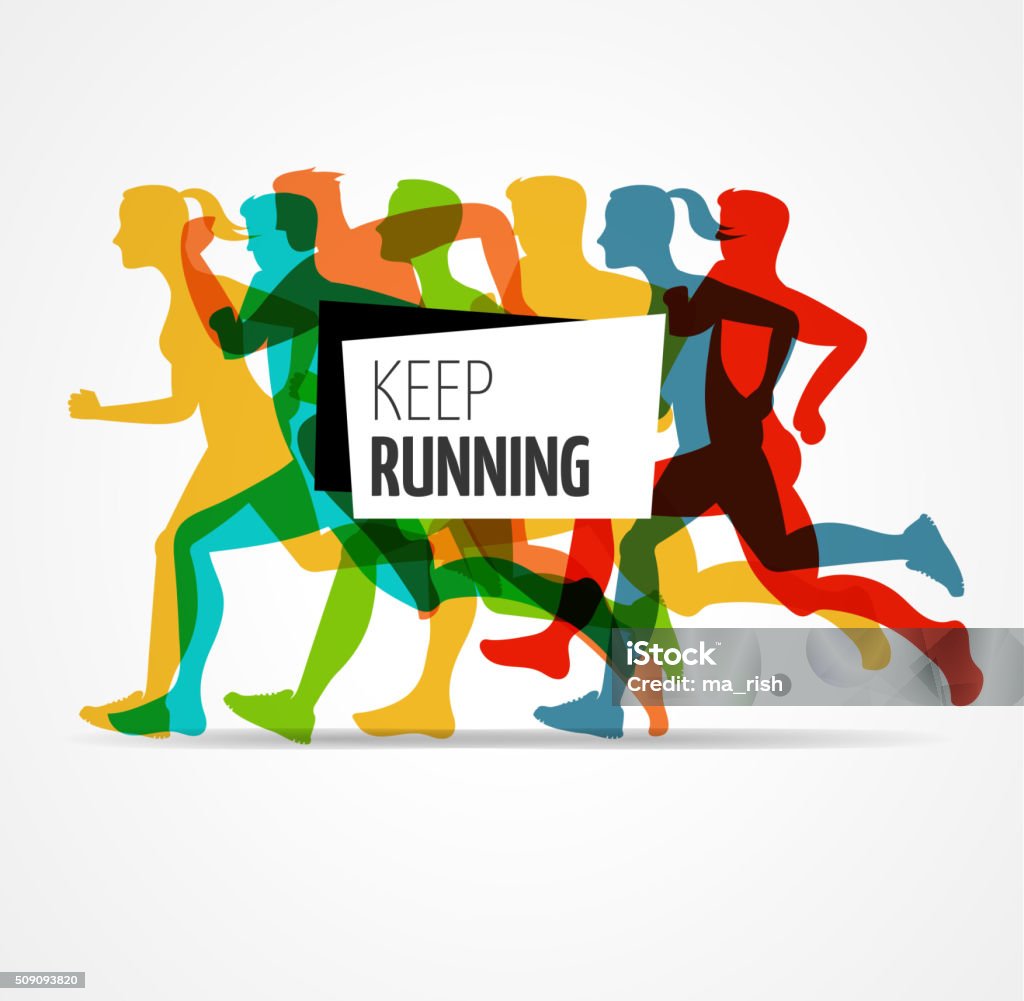 Running marathon, people run, colorful poster Running marathon, people run, colorful poster and background Jogging stock vector