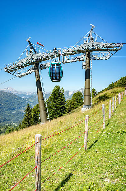 estación de esquí en verano - overhead cable car summer ski lift scenics fotografías e imágenes de stock