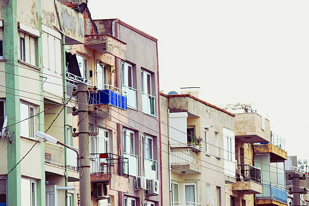 Barrios, slums of on the hillside, Caracas, Venezuela. Poor neighborhoods. Residential buildings in South America.