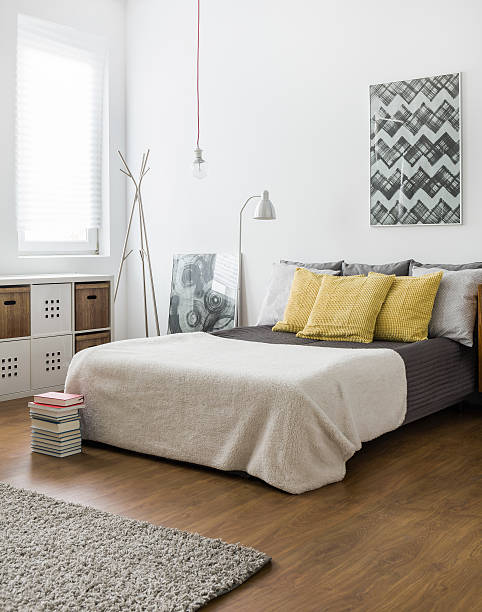 istock Marital bed in snug bedroom 509096108