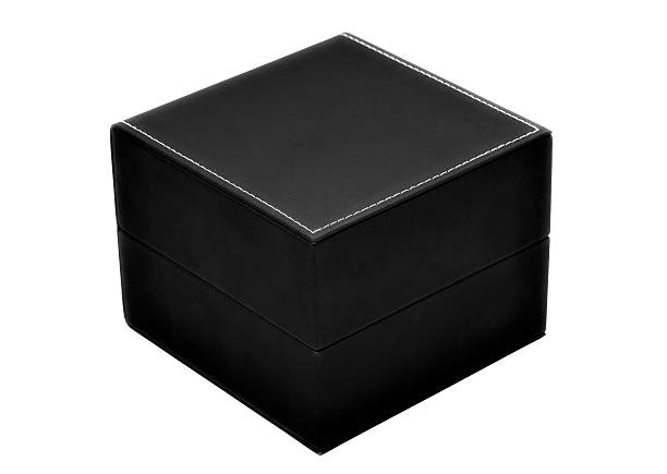 istock Gift box of black color on a white background 509102824