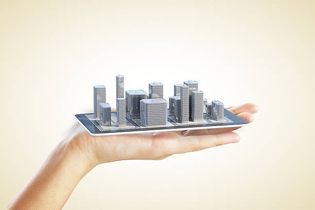 istock Hand shows a plan of the urban area 509104058