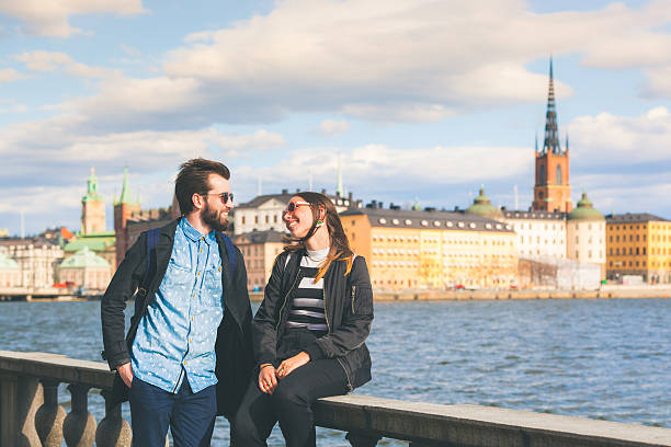 istock Young hipster couple visiting Stockholm 509105254