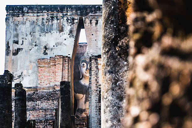 Wat Si Chum temple with giant Buddha in Sukhothai, Thailand.