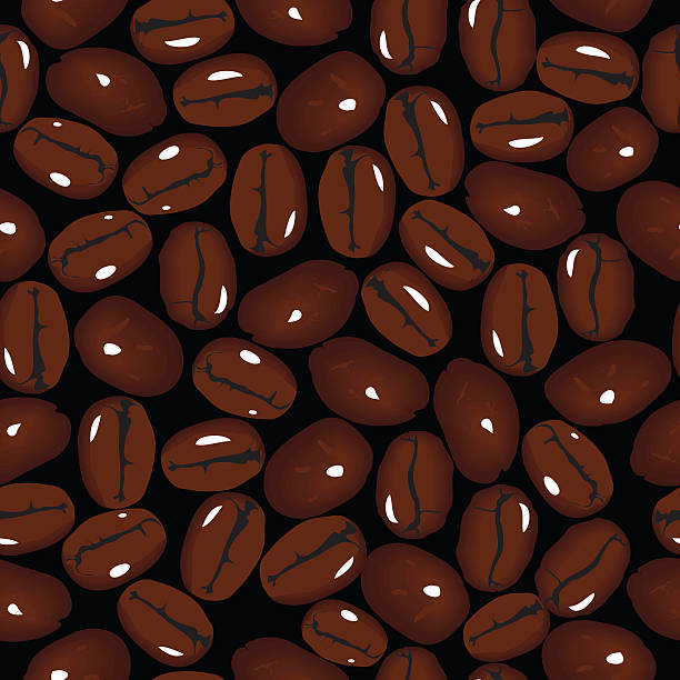 kawa wektor bez szwu fasola tło. ilustracja wektorowa - coffee aromatherapy black black coffee stock illustrations