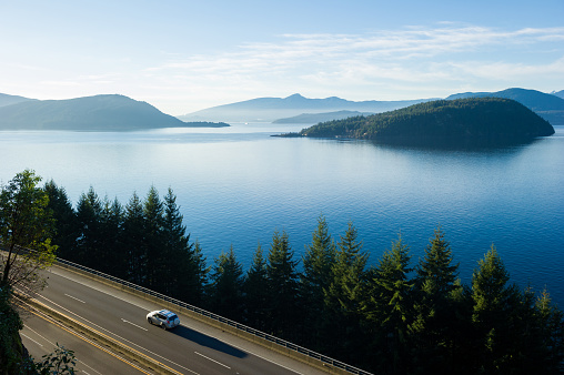 Sea to Sky Highway (Highway 99) from Vancouver to Whistler in British Columbia, Canada