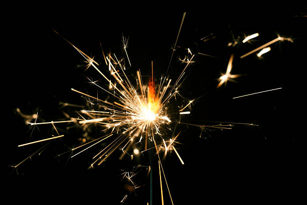 istock Christmas sparkler on black background. Bengal fire 509114095