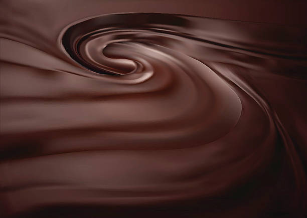 チョコレートの渦巻き背景溶かしチョコマスます。グラデーションメッシュ。eps 10 。 - chocolate backgrounds swirl pattern点のイラスト素材／クリップアート素材／マンガ素材／アイコン素材