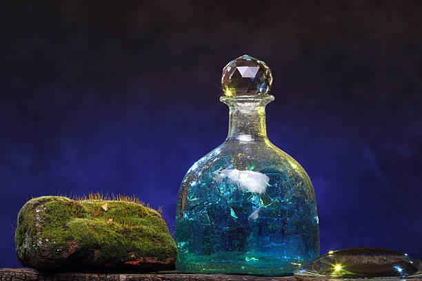 istock Still-life with old bottle and moss. Ecology Concept 509118397