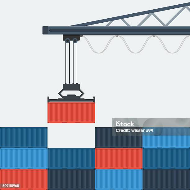 Container Shipping Stock Illustration - Download Image Now - Cargo Container, Container, Freight Transportation