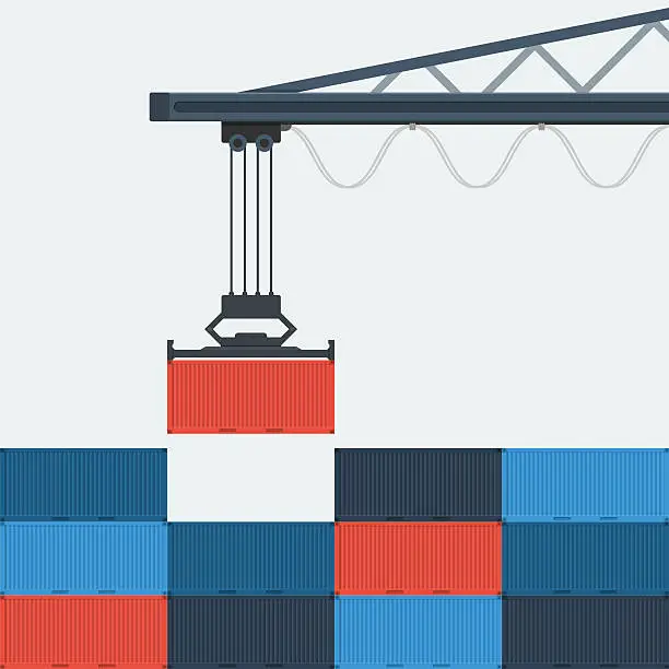 Vector illustration of Container Shipping.