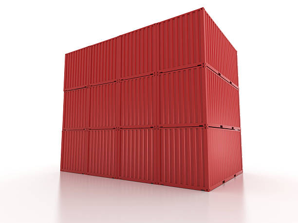 istock red metal freight shipping containers wall on white background 509119375