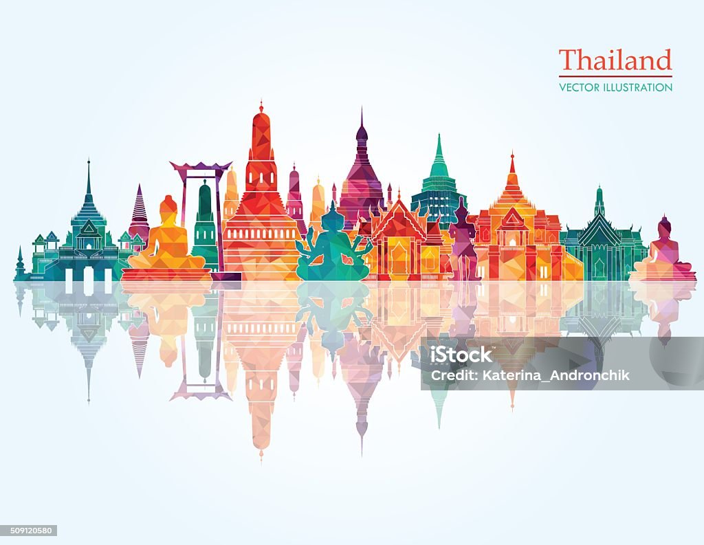Thailand detailed skyline. Vector illustration Thailand stock vector
