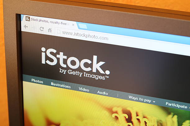 iStock website on internet browser Lyon, France - June 18, 2014: Close-up shot of iStock (istockphoto.com) website on internet browser. iStock (managed by Getty Images) is one of the top stock media company for photos, vectors, videos, and music. The iStock company was founded in May 2000 by Bruce Livingstone in Calgary, Canada. getty image stock pictures, royalty-free photos & images