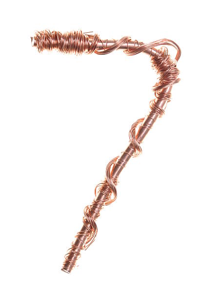 istock Twisted copper wire in the shape of a number seven 509135747
