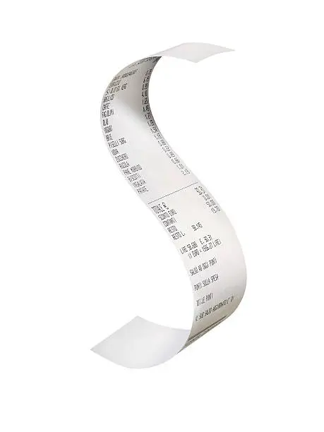 Photo of supermarket receipt