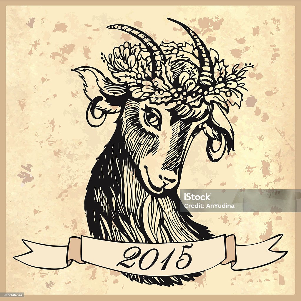 Sketch head of goat Farm stock vector