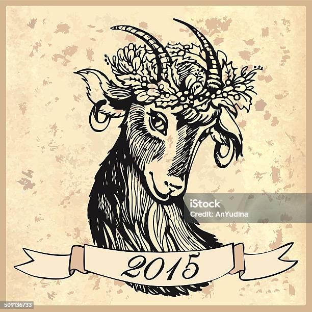 Sketch Head Of Goat Stock Illustration - Download Image Now - Farm, Sketch, 2015