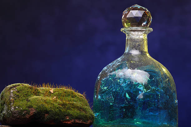 istock Still-life with old bottle and moss. Ecology Concept 509136771