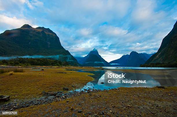 Landscape Of High Mountain Glacier At Milford Sound New Zealand Stock Photo - Download Image Now