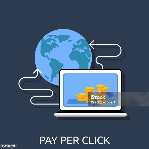 Pay Per Click Internet Advertising Model Stock Illustration - Download Image Now - Abstract, Advertisement, Advice
