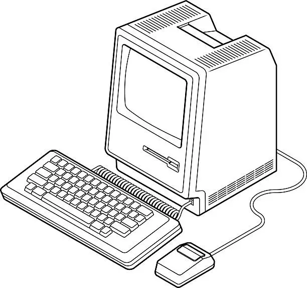 Vector illustration of Vintage Personal Computer