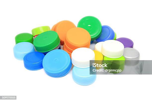 Colorful Plastic Lid Stock Photo - Download Image Now - Arrangement, Blue, Bottle