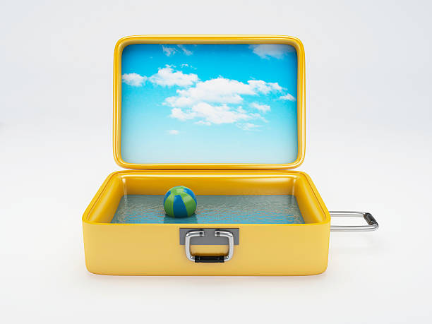 istock Travel suitcase. beach vacation. isolated white 509171149