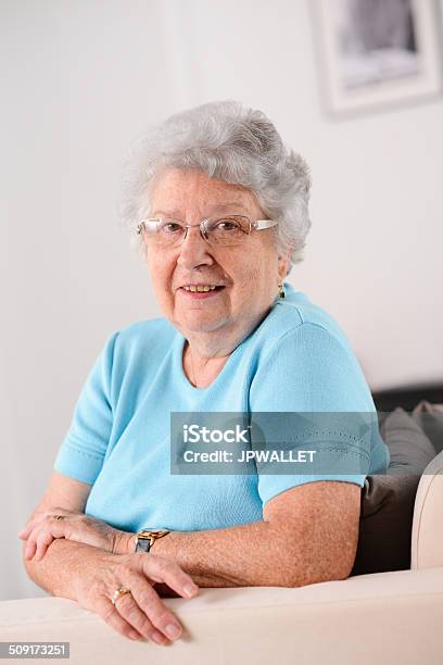 Isolated Portrait Of Cheerful And Dynamic Elderly Woman At Home Stock Photo - Download Image Now