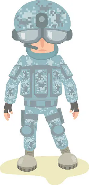 Vector illustration of American soldier