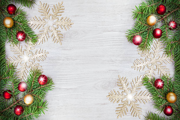 istock Christmas background, decoration on a wooden board. 509174437