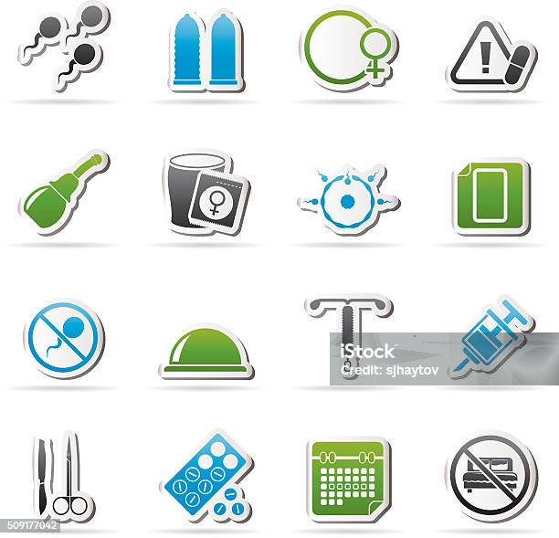 Pregnancy And Contraception Icons Stock Illustration - Download Image Now - Adult, Body Care, Business Finance and Industry