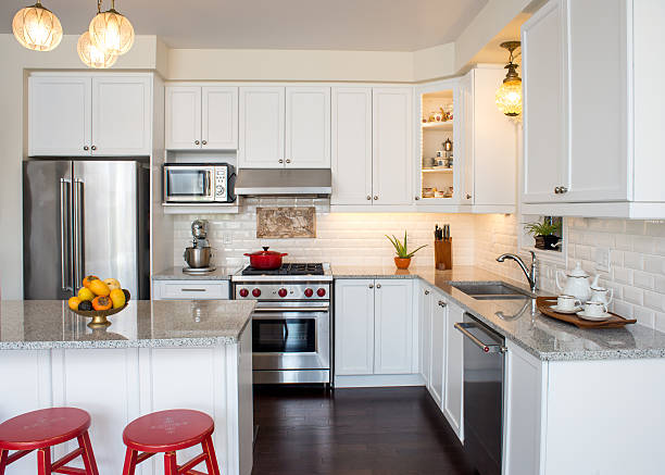 istock Professionally designed new white kitchen with touch of retro style 509177240