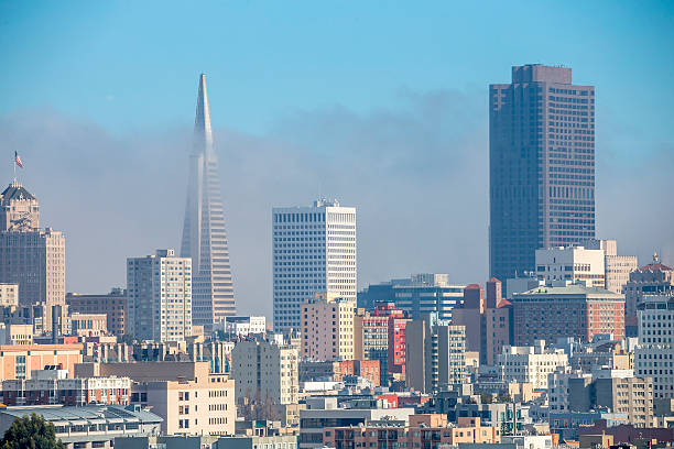 центр города сан-франциско, калифорния - bay bridge san francisco county san francisco bay area landscaped стоковые фото и изображения