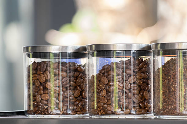 istock Coffee beans in glass jar 509185106