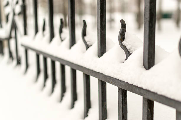 istock Strong Cast Iron Fence and Winter 509185224