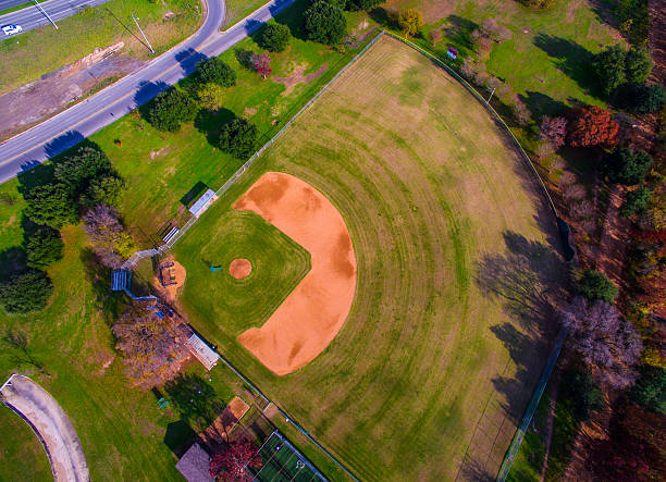 istock Empty Baseball Field Aerial Sports Field 509187870