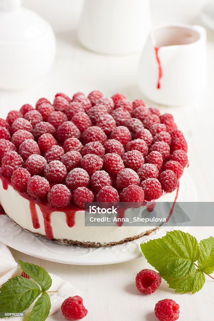 raspberry cream mousse cake (no baked cheesecake) raspberry cream mousse cake (no baked cheesecake) on white background Baked Pastry Item Stock Photo