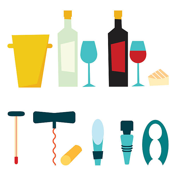 Wine Tools vector illustration Wine Tools vector illustration cork puller stock illustrations