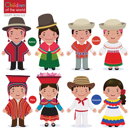 Kids in traditional costume-Bolivia-Ecuador-Peru-Venezuela