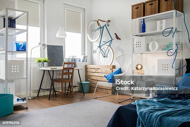 Studio For Young Artist Stock Photo - Download Image Now - Apartment, Small, Bedroom