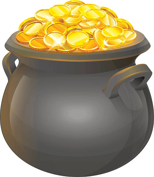 istock Pot of gold coins. Full cauldron of gold 509196692