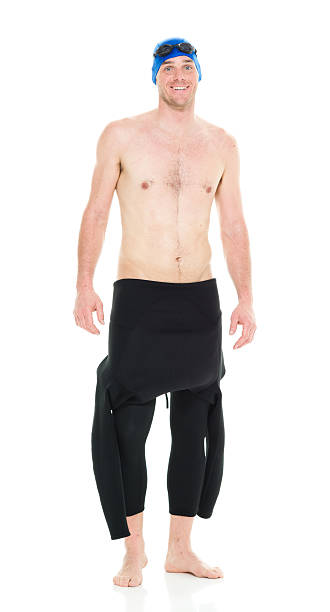 istock Shirtless swimmer standing and looking at camera 509197382