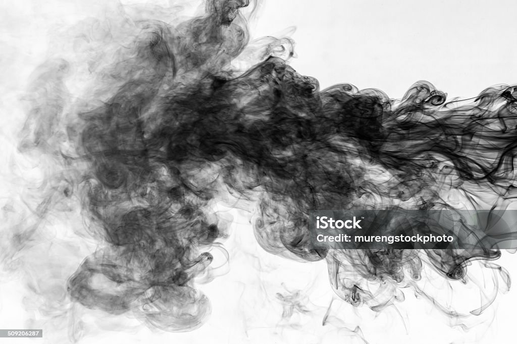 Movement of black smoke. Abstract Stock Photo