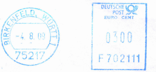 European postage meters over white